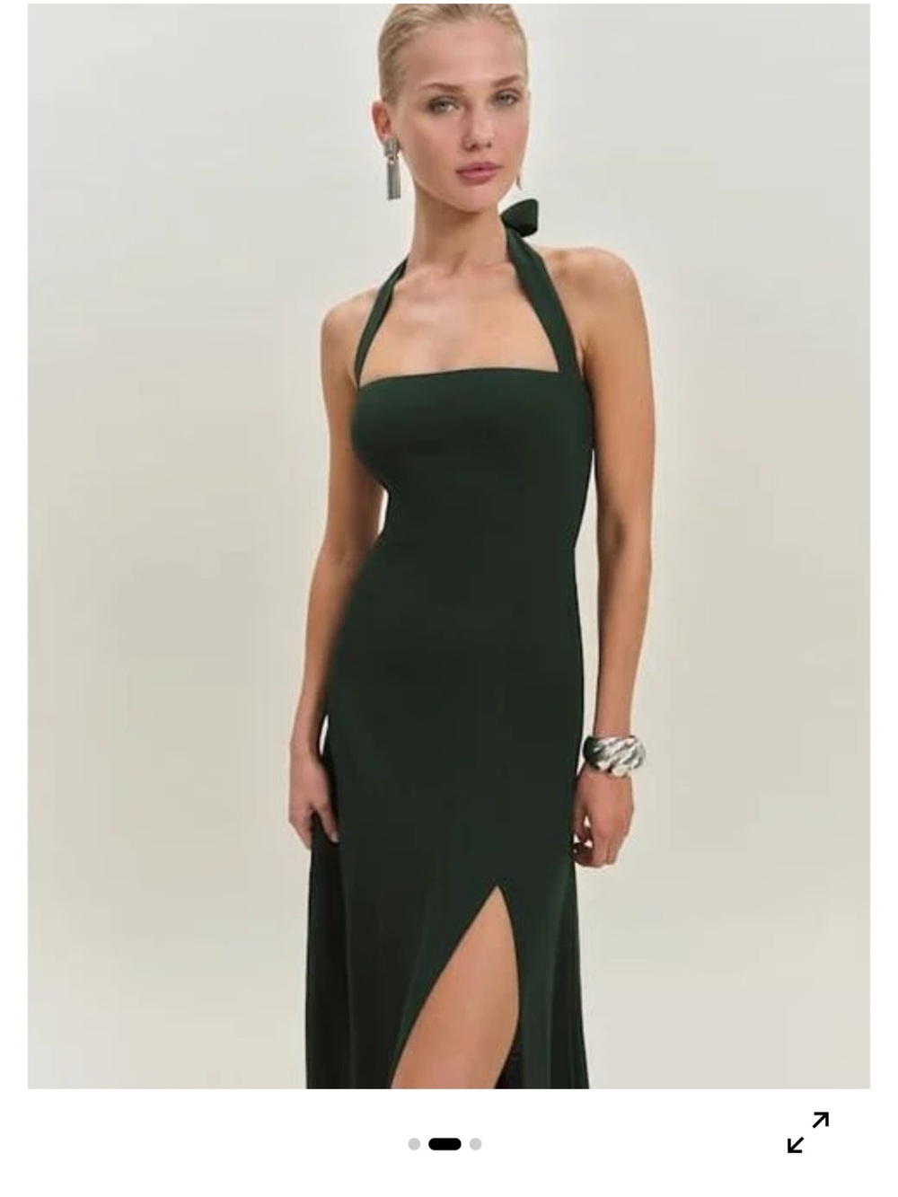 Reformation Jovelle maxi halter dress Dark green 6